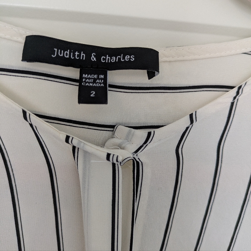 Judith & Charles Silk stripe button up - Picture 5 of 6